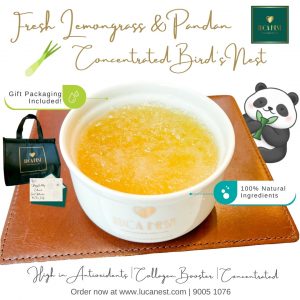 Concentrated Freshly Cooked Bird Nest With Fresh Lemongrass & Pandan 柠檬草和香兰叶浓缩燕窝